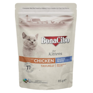 BonaCibo Kitten Pouch Chicken Chunk in Gravy 85g