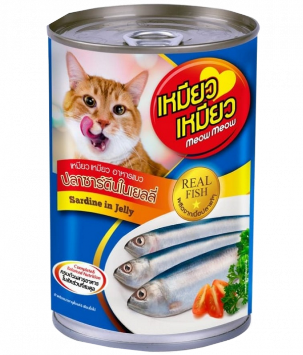 Meow Meow Canned Cat Food Sardine in Jelly 400gm