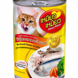 Meow Meow Canned Cat Food Seafood Platter in Jelly 400gm