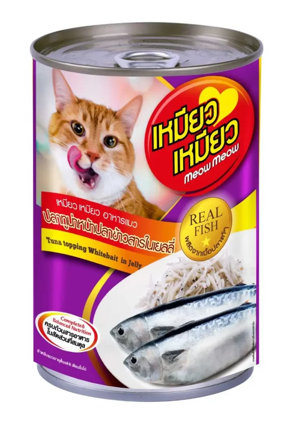 Meow Meow Cat Can Tuna Topping Whitebait in Jelly 400gm