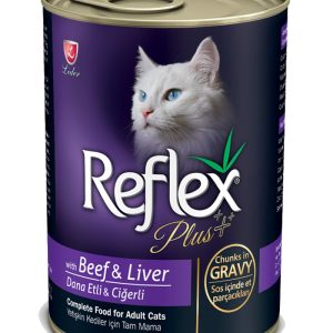 reflex plus adult cat can food with beef & amp liver