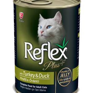 reflex plus adult cat can food with turkey & amp duck