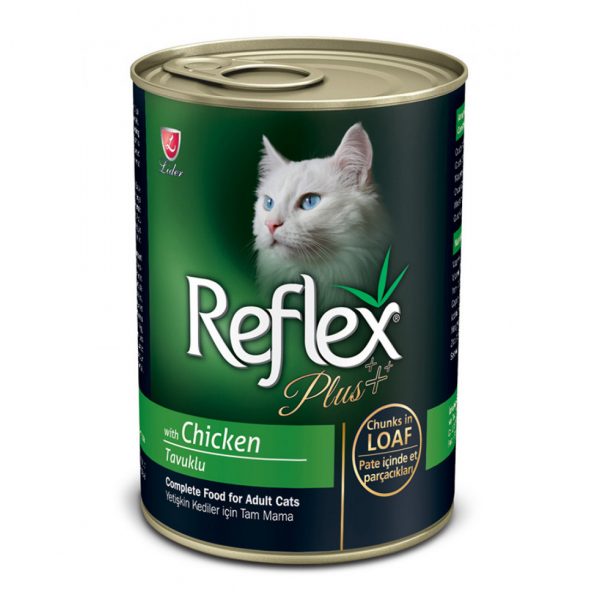 reflex plus cat can food chicken 400gm