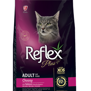 reflex plus choosy adult cat food with salmon 1.5kg