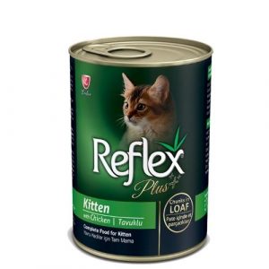 Reflex Plus Kitten Can Food with Chicken Chunks in Loaf