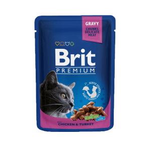 Brit Premium Cat Food Pouches with Chicken & Turkey 80gm