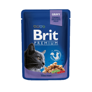 Brit Premium Cat Food Pouches with Cod Fish 80gm
