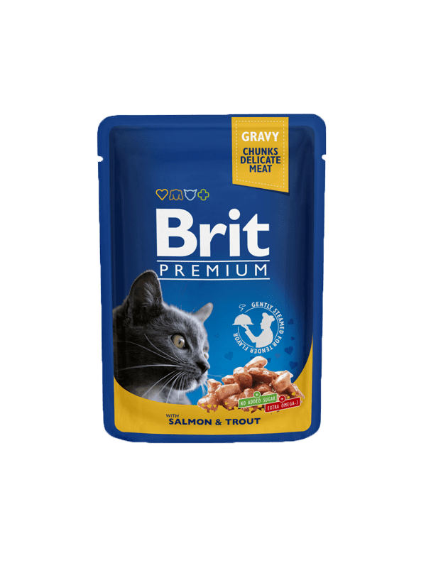 Brit Premium Cat Pouches with Salmon & Trout 80gm