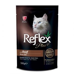 Reflex Plus Adult Cat Food with Beef Wet Food 100gm