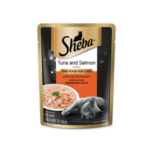 sheba pouch cat food tuna & amp salmon flavour 70g