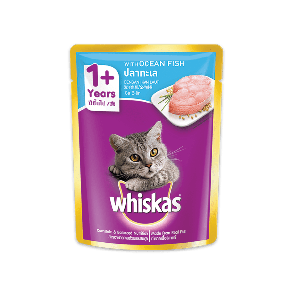 Whiskas Pouch Cat Food Ocean Fish Flavour 80gm