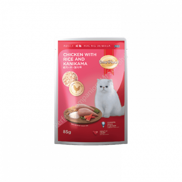 SmartHeart Cat Pouch Chicken with Rice & Kanikama