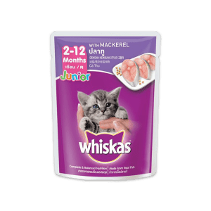 whiskas pouch cat food junior mackerel flavour 80g