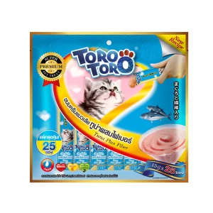 Toro Toro Cat Liquid Lick Snack Tuna Plus Fiber 15 gm 25 Piece