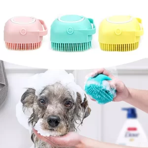 Pet Grooming Shampoo Dispenser Cat Bath Massage Shower Brush for Dogs Cats