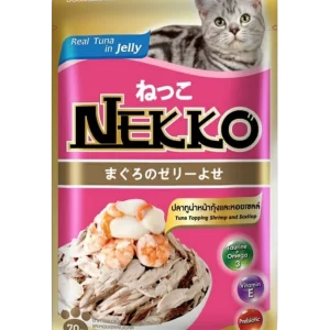 Real Tuna Topping ShrimNekko Pouch Cat Foodp and Scallop 70gm