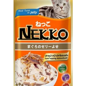 Nekko Pouch Cat Food Real Tuna Topping Katsuobushi In Jelly 70gm