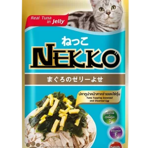 Nekko Pouch Cat Food Tuna Topping Seaweed and Steamed Egg in Jelly 70gm