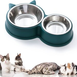 Cat Ear Double Food Bowl For Cat