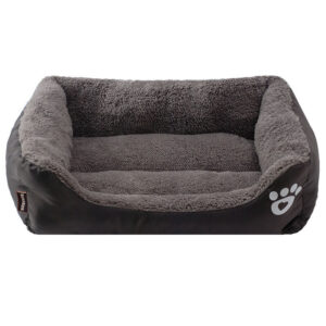 Paw Print Pet Bed For Cat And Dog Black
