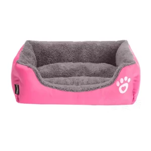 Paw Print Pet Bed For Cat And Dog Pink