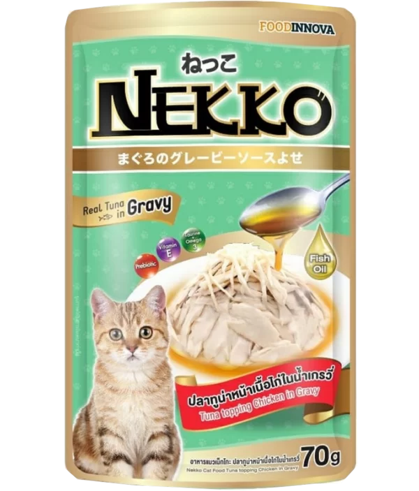 Nekko Pouch Cat Food Real Tuna Topping Chicken In Gravy
