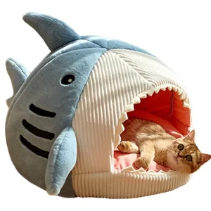 Enclosed Shark Pet Cat House