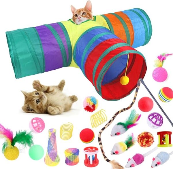 Cat Kitten Toy Set Tunnel Toy