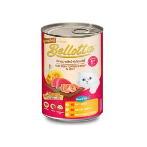 Bellotta Canned Cat Food Real Tuna Topping Shrim In Jelly