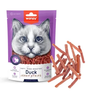 Wanpy Soft Oven Roasted Duck Jerky Strips Cat Treats