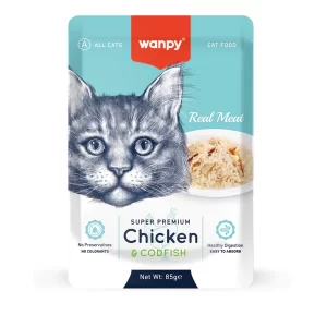 Wanpy Wet Cat Food Chicken and codfish for All Cats